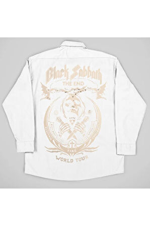 Black Sabbath World Tour Müzik Grubu Baskılı Unisex Rock Metal Cepli Gömlek