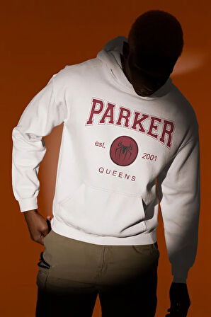 Parker Queens 2001 Baskılı Unisex Oversize Örümcek Adam Hoodie