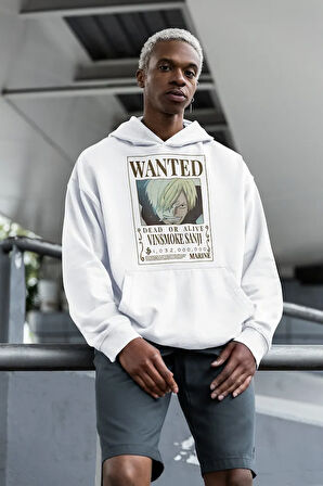 Vınsmoke Sanji Baskılı Unisex Oversize Anime Karakter Hoodie