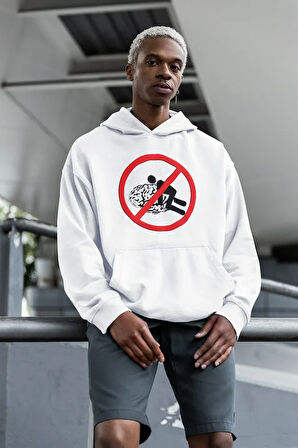 Komik Baskılı Tasarım Unisex Oversize Hoodie