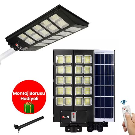 3'lü Paket DLS 1000W Güneş Enerjili Solar Sokak Lambası Hareket Sensörlü LED Bahçe Aydınlatması