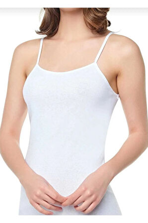 Kadın Beyaz 6 Adet Yıldızı Ip Askılı Ince Atlet