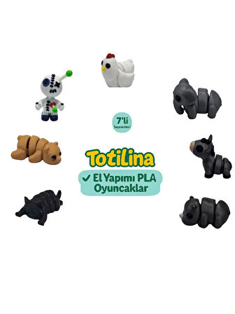 7'li set (Tavuk Fil Eşek Hipopotam Kedi Ayı Voodoo…)