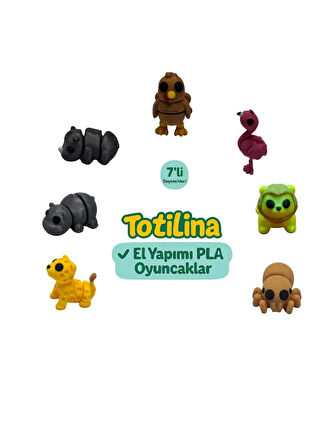 7'li set (Hindi Flamingo Aslan Örümcek Puma Hipopotam Gergedan…)