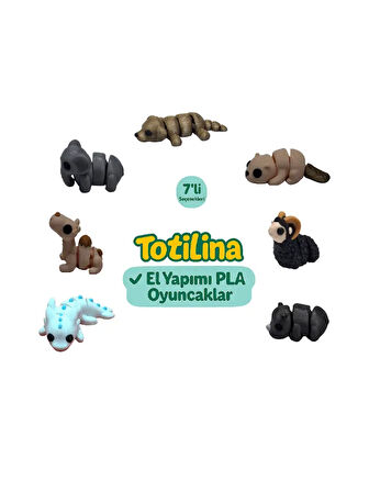 7'li set (Köpek Su samuru koç Gergedan aksolotl Deve Fil…)