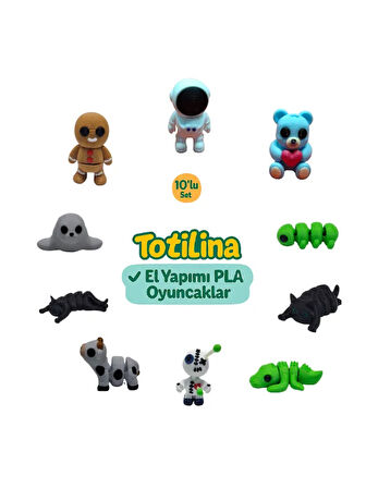 10'lu set (Astranot Ayı Tırtıl Kedi Timsah Voodoo İnek Kedi Fok…)