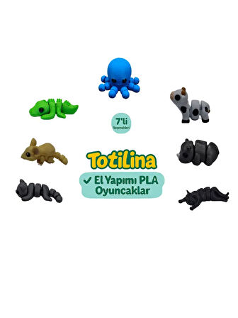 7'li set (Ahtapot İnek Gergedan Kedi Kedi Fare Timsah…)