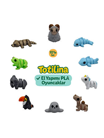 10'lu set (koç Yunus Köpek balığı Unicorn Deve Fok Tukan kuşu Fil…)