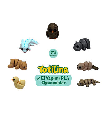 7'li set (Baykuş Hipopotam Su samuru Köpek Ördek Ayı aksolotl…)