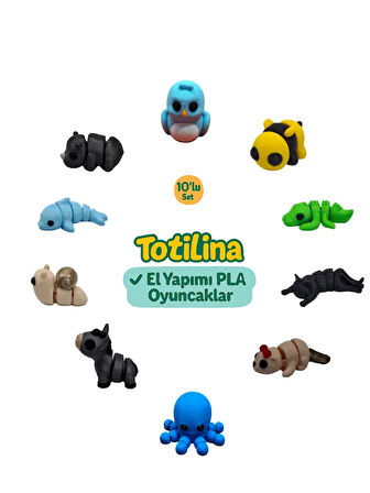 10'lu set (Kuş Arı Timsah Kedi Su samuru Ahtapot Eşek Salyangoz…)