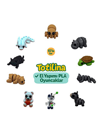 10'lu set (Örümcek Hipopotam Kaplumbağa Kedi Eşek Voodoo Ayı…)