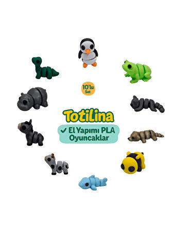 10'lu set (penguen kurbağa kedi köpek arı köpek balığı inek eşek…)