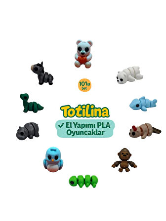 10'lu set (ayı köpek balığı su samuru goril tırtıl kuş hipopotam…)