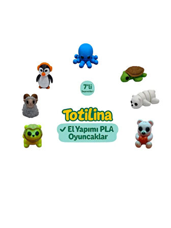 7'li set (ahtapot kaplumbağa ayı aslan koç penguen…)