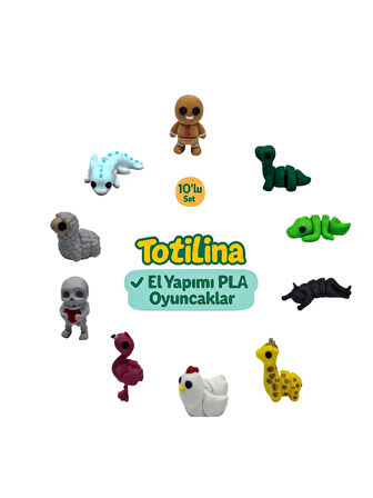 10'lu set (kurabiye adam dinozor timsah kedi zürafa tavuk flamingo…)
