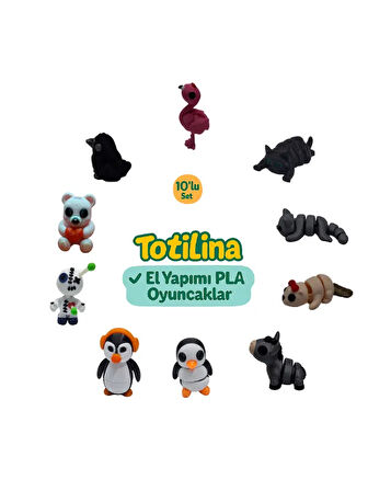 10'lu set (flamingo kedi su samuru eşek penguen voodoo ayı karga…)