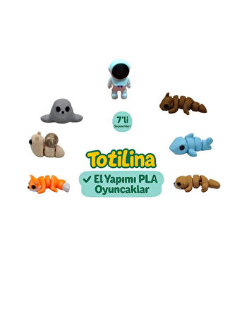 7'li set (astronot ejderha köpek balığı su samuru tilki salyangoz…)