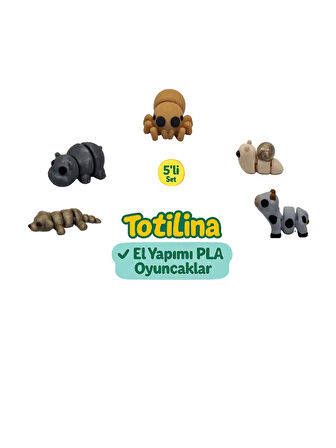 5'li set (örümcek salyangoz inek köpek hipopotam…)