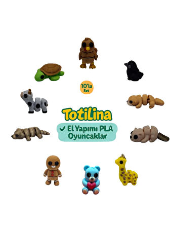 10'lu set (hindi karga su samuru zürafa ayı kurabiye adam köpek…)