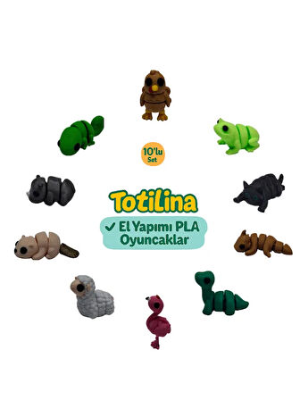 10'lu set (hindi kurbağa kedi ejderha dinozor flamingo koyun…)