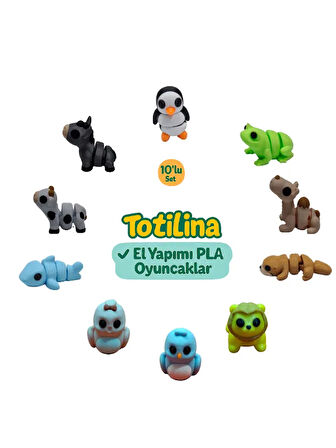 10'lu set (penguen kurbağa deve su samuru aslan kuş köpek balığı…)