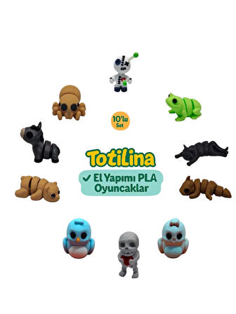 10'lu set (voodoo kurbağa kedi ejderha kuş iskelet ayı eşek…)
