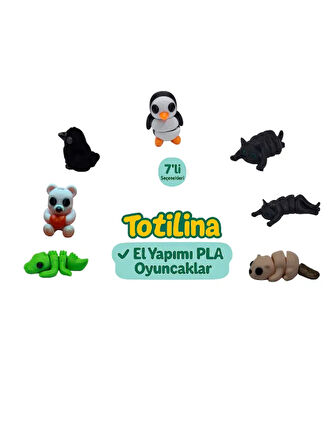 7'li set (penguen kedi su samuru timsah ayı karga…)