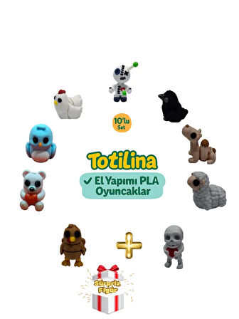 10'lu set (voodoo karga deve koyun iskelet hindi kuş ayı tavuk…)