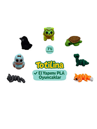 7'li set (aslan kaplumbağa dinozor tilki kedi kuş karga…)