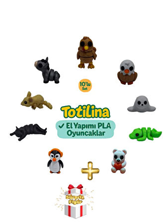 10'lu set (hindi kartal fok timsah ayı penguen kedi fare eşek…)