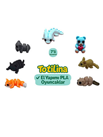 7'li set (aksolotl ayı fare su samuru tilki kedi fil…)