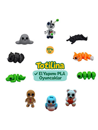 10'lu set (voodoo kedi tilki tırtıl ayı kuş kurabiye adam timsah…)