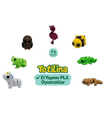 7'li set (flamingo arı timsah su samuru unicorn kurbağa baykuş…)