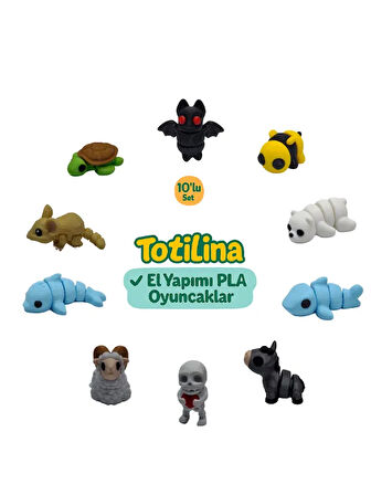 10'lu set (yarasa arı ayı köpek balığı eşek iskelet koç yunus…)