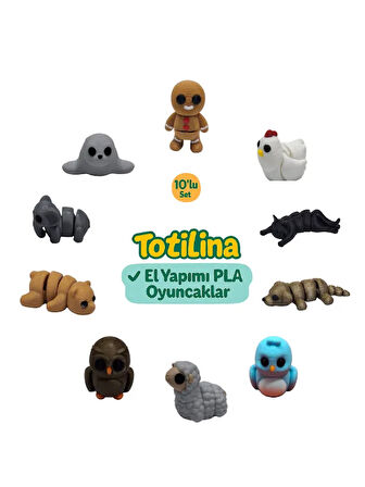 10'lu set (kurabiye adam tavuk kedi köpek kuş koyun baykuş ayı fil…)
