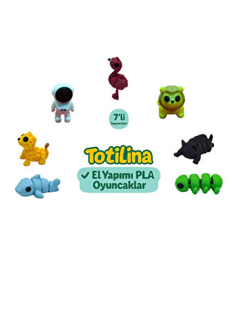 7'li set (flamingo aslan kedi tırtıl köpek balığı puma astronot…)
