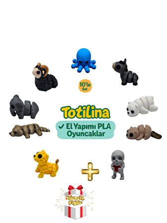 10'lu set (ahtapot eşek ayı su samuru iskelet puma köpek fil koç…)