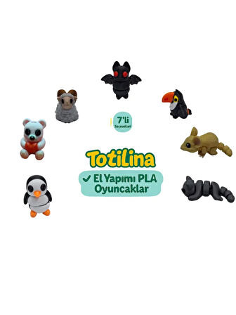 7'li set (yarasa tukan kuşu fare kedi penguen ayı koç…)