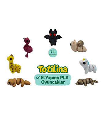 7'li set (yarasa salyangoz unicorn köpek su samuru zürafa flamingo…)