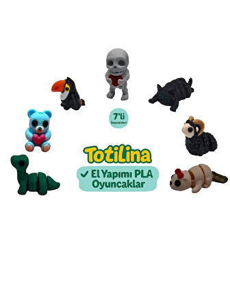 7'li set (iskelet kedi koç su samuru dinozor ayı tukan kuşu…)