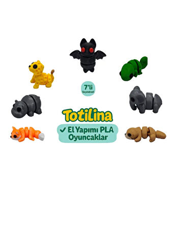 7'li set (yarasa bukalemun fil su samuru tilki hipopotam puma…)