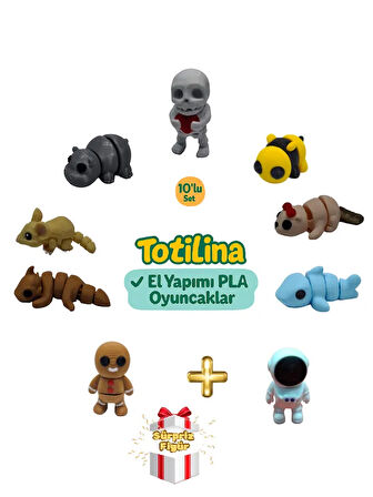 10'lu set (iskelet arı su samuru köpek balığı astronot…)