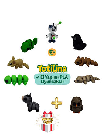 10'lu set (voodoo karga ejderha köpek baykuş eşek tırtıl bukalemun…)