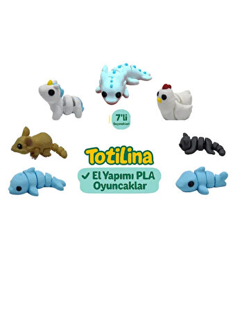 7'li set (aksolotl tavuk kedi köpek balığı yunus fare unicorn…)