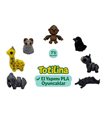 7'li set (goril karga eşek kedi fil zürafa koç…)