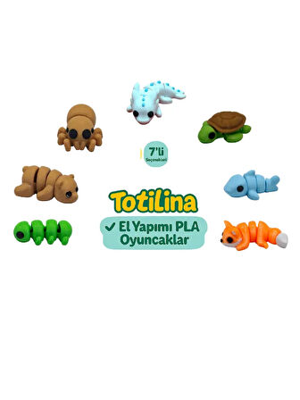 7'li set (aksolotl kaplumbağa köpek balığı tilki tırtıl ayı…)