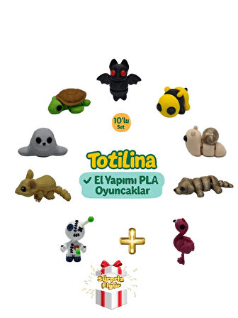 10'lu set (yarasa arı salyangoz köpek flamingo voodoo fare fok…)