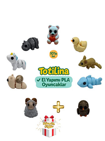 10'lu set (ayı ördek fare köpek balığı baykuş koç salyangoz…)