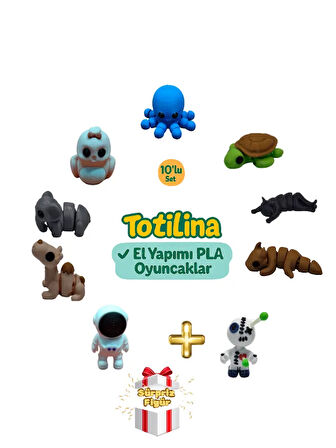 10'lu set (ahtapot kaplumbağa kedi ejderha voodoo astronot deve…)
