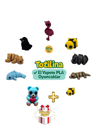 10'lu set (flamingo arı gergedan köpek ayı yunus karga…)